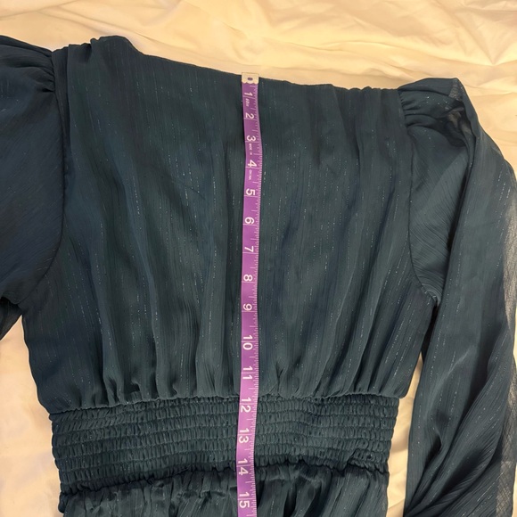 NWOT ALTAR’D STATE Green Maxi Dress with Metallic and Button Details - Picture 12 of 13